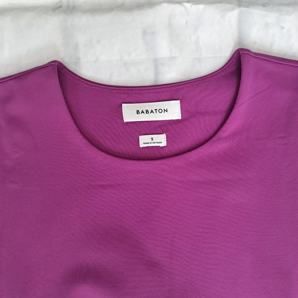 NWT Aritzia Contour Ruched Dress in Ube Purple size S - Picture 2 of 4